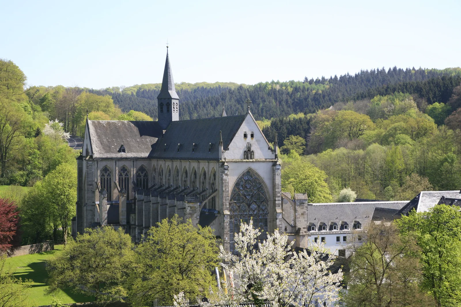 Modernes Haus umgeben von Bäumen